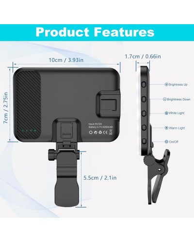 Selfie Light 60 LED 2200mah Rechargeable Cell Phone Fill Light