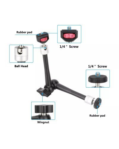 11inch Articulating Magic Arm for Video Camera DV Monitor LCD Screen Phone