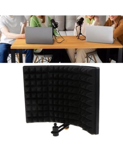 3Mini Panels Microphone Isolation Windscreen Shield Foldable Studio Acoustic Screen Foam for Recording Live Broadcast