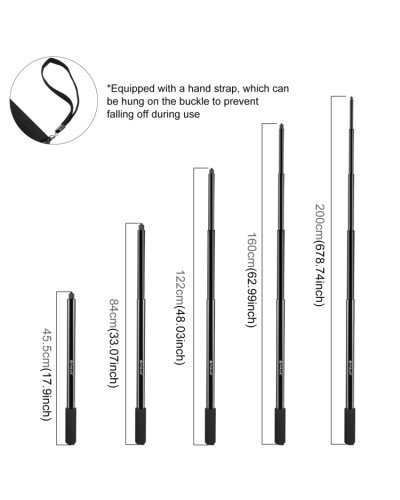 PULUZ 2M Metal Selfie Stick Monopod for Insta360 One RS/X2/X3/X4