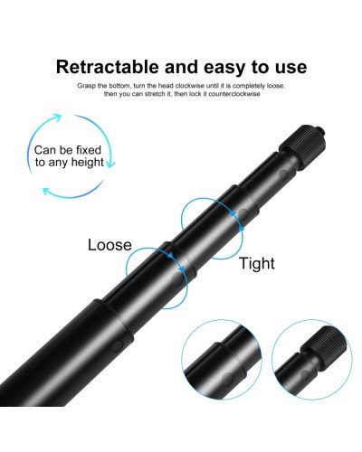 PULUZ 2M Metal Selfie Stick Monopod for Insta360 One RS/X2/X3/X4