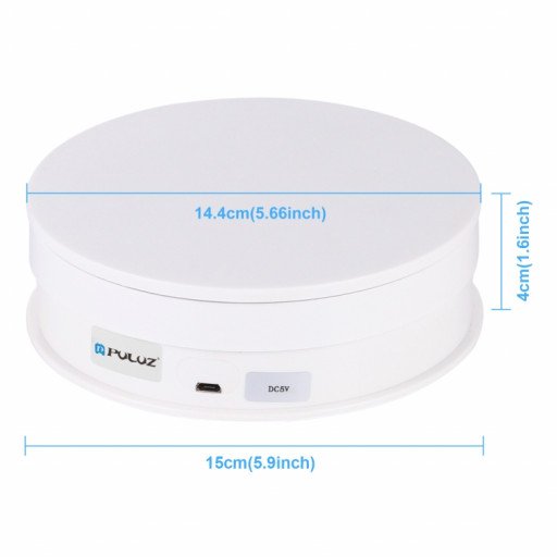 PULUZ 15cm Adjusting Speed Rotating Turntable Display Stand Load 3kg(White)