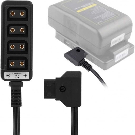 D Tap Male to 4 Port D Tap Female Splitter Power Cable D Tap Power Adapter
