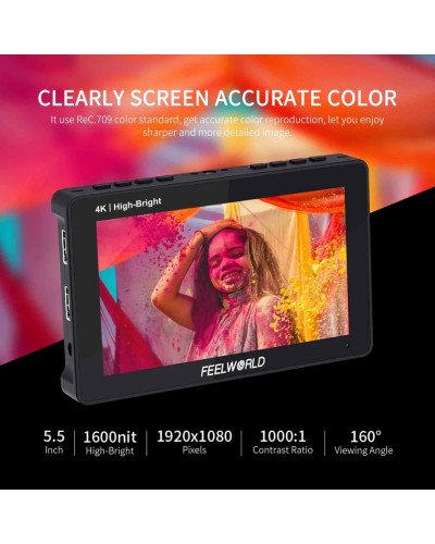 FEELWORLD F5 Pro X 5.5" High-Brightness HDMI Touchscreen Monitor FEELWORLD F5 Pro X 5.5" High-Brightness HDMI Touchscreen Monitor