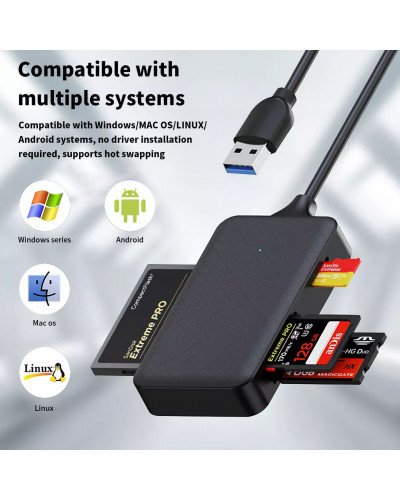 4in1 SD Micro SD TF CF MS Memory Card Reader Adapter