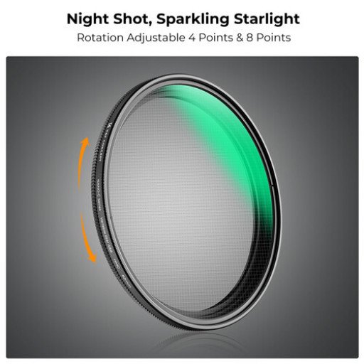 K&F Concept Nano-C Series 4 to 8-Point Variable Star Filter 62mm