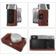 Leather Camera Half Case Compatible with Fujifilm X100VI Digital Camera Brown with Strap