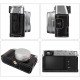 Leather Camera Half Case Compatible with Fujifilm X100VI Digital Camera Black with Strap
