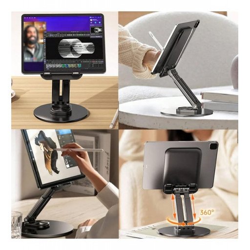 Folding Metal Rotating Tabletop Metal Bracket Multifunctional Rotating Cell Phone Holder