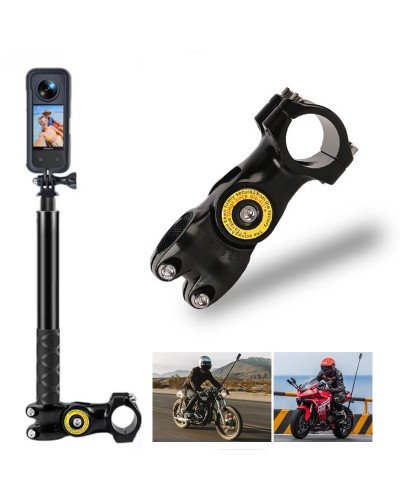 Motorcycle Bicycle Monopod Mount Selfie Stick Handlebar Bracket for Action Camera