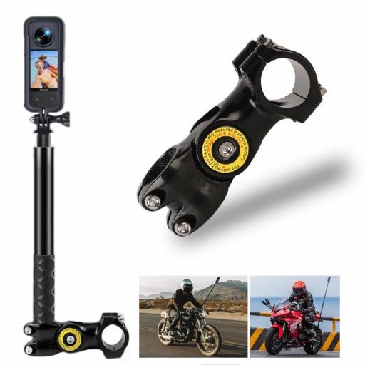 Motorcycle Bicycle Monopod Mount Selfie Stick Handlebar Bracket for Action Camera