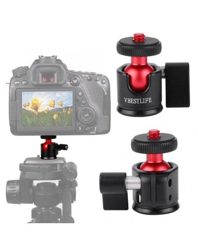 Mini Ball Head Mount Aluminum Alloy 360 Degree 1/4" Screw Mount