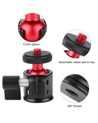 Mini Ball Head Mount Aluminum Alloy 360 Degree 1/4" Screw Mount