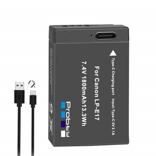 LP-E17 Battery Replecement with Type-C Charging Port for Canon EOS RP 200 250D M3 M5 M6 750D 760D T6i T6s 800D 8000D 77D Kiss X8i Camera