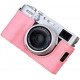 Leather Camera Half Case Compatible with Fujifilm X100VI Digital Camera Pink 
