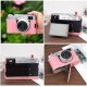 Leather Camera Half Case Compatible with Fujifilm X100VI Digital Camera Pink 