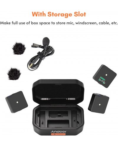 Wireless Microphone Charging Case 3-Slot 4200mAh USB-C PD Battery Quick Charge Charger for RODE Wireless GO I/GO II