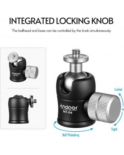 MT-04 Mini Ball Head Camera Tripod Monopd Mount MT-04 Mini Ball Head Camera Tripod Monopd Mount