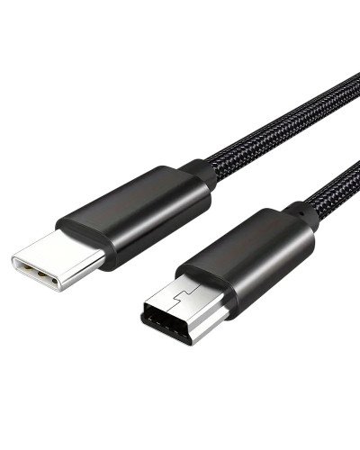 USB Type-C to USB Mini B 5 Pin Braided Cable 1M