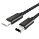 USB Type-C to USB Mini B 5 Pin Braided Cable 1M