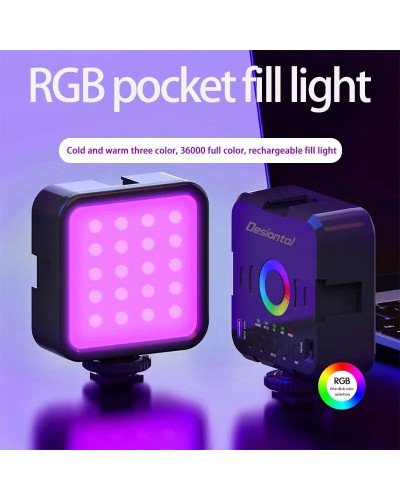W70 RGB 7W 1200mAh LED Fill Light Portable Adjustable Light