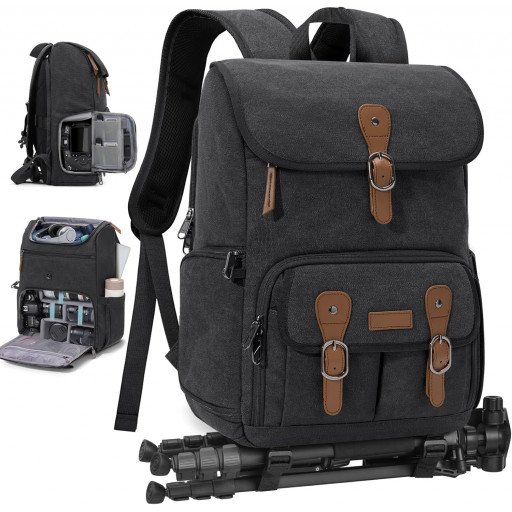 Camera Bag DSLR/SLR/Mirrorless Camera Backpack for Photographers Photography Case Backpacks With 15.6" Laptop Compartment