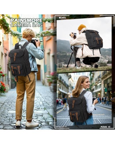 Camera Bag DSLR/SLR/Mirrorless Camera Backpack for Photographers Photography Case Backpacks With 15.6" Laptop Compartment