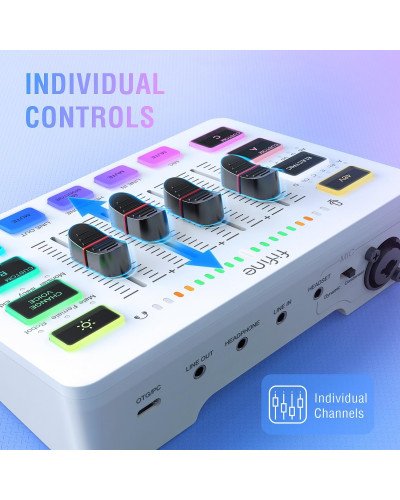 FIFINE AmpliGame SC3 Gaming USB Mixer Audio Mixer for Streaming & Podcast White FIFINE AmpliGame SC3 Gaming USB Mixer Audio Mixer for Streaming & Podcast White