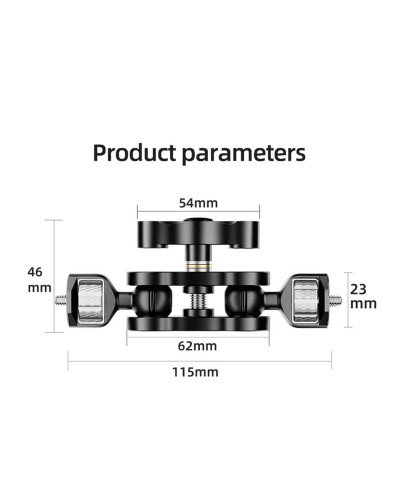 Aluminum Alloy Ball Head Bracket with 1/4" Screw Mount Arm Holder