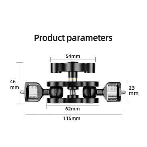 Aluminum Alloy Ball Head Bracket with 1/4" Screw Mount Arm Holder