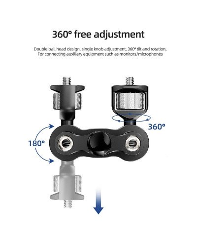 Aluminum Alloy Ball Head Bracket with 1/4" Screw Mount Arm Holder