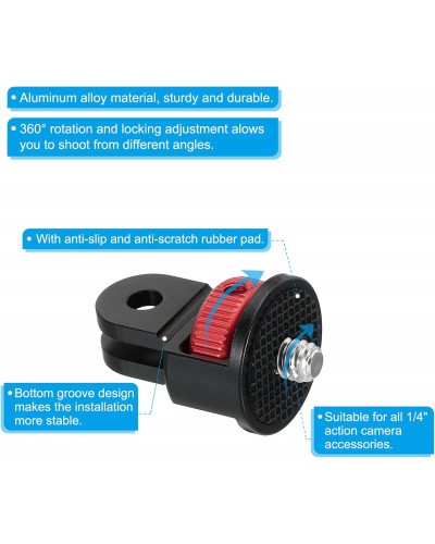 Aluminum Tripod Mount Adapter 360° Adjustment 1/4" Screw Conversion Adapter