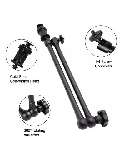 Aluminum Alloy Camera Arm Super Clamp 20inch Arm And Clamp
