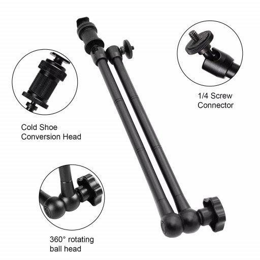 Aluminum Alloy Camera Arm Super Clamp 20inch Arm And Clamp