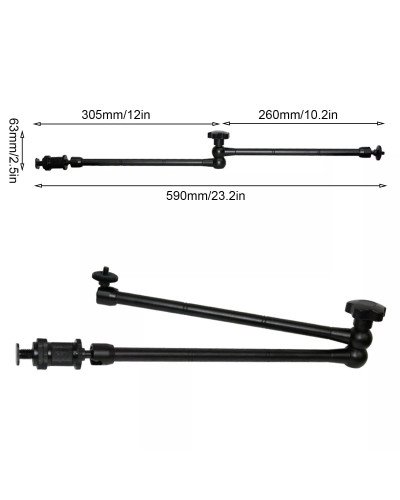 Aluminum Alloy Camera Arm Super Clamp 20inch Arm And Clamp