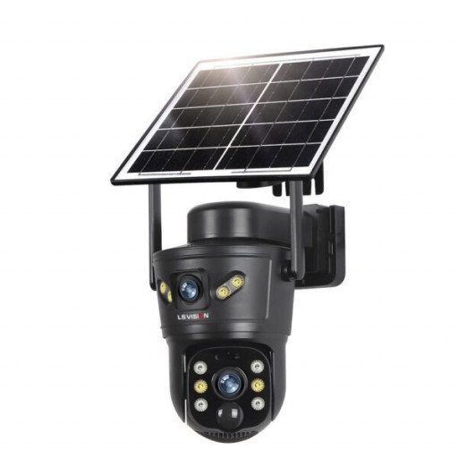 SOLAR CAMERA LS-CS5-4G-SA 8MP 4K Dual Lens 4G PTZ Camera Outdoor