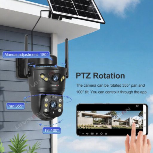 SOLAR CAMERA LS-CS5-4G-SA 8MP 4K Dual Lens 4G PTZ Camera Outdoor