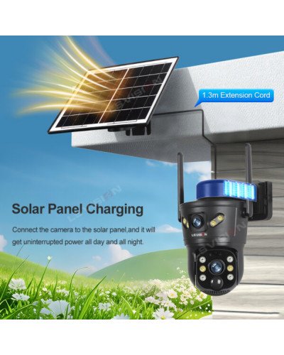 SOLAR CAMERA LS-CS5-4G-SA 8MP 4K Dual Lens 4G PTZ Camera Outdoor