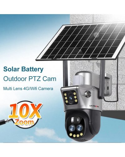 SOLAR CAMERA LS-CS3U-4G-10X-SA 12MP Three-Lens 4G PTZ Camera Outdoor SOLAR CAMERA LS-CS3U-4G-10X-SA 12MP Three-Lens 4G PTZ Camera Outdoor