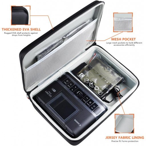 Hard Case for Selphy CP1500 CP1300 CP1200 Color Photo Printer EVA Hard Shell Carrying Case