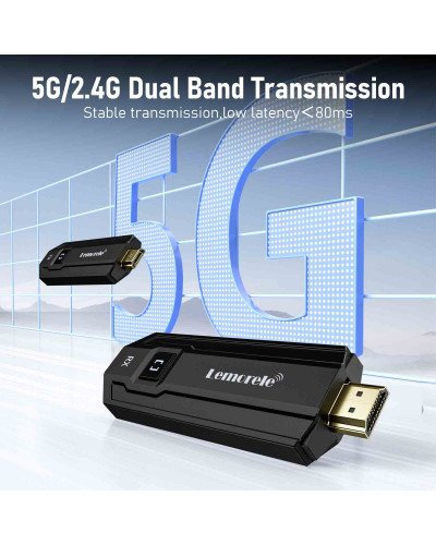 Lemorele P20 Wireless HDMI Transmiter Receiver 1080P Display Dongle Extender AV Adapter