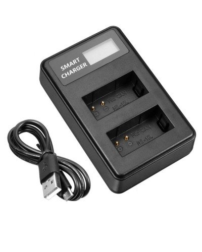 NB-10L Battery Charger LCD Smart USB Dual Channel Charger