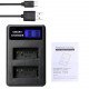 NB-10L Battery Charger LCD Smart USB Dual Channel Charger