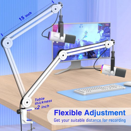 FIFINE Ampligame AM8T USB/XLR Gaming Microphone Kit (White)