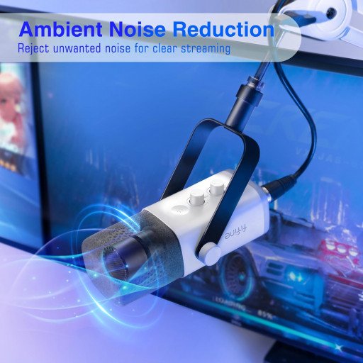 FIFINE Ampligame AM8T USB/XLR Gaming Microphone Kit (White)