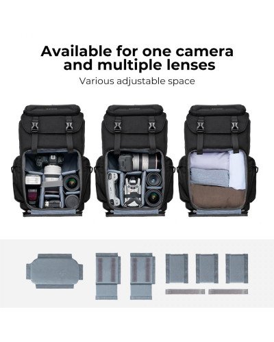 K&F Concept Camera Backpack Bag 15.6" with Laptop Compartment for DSLR/SLR Mirrorless Camera Backpack 25L Nature Wander 03