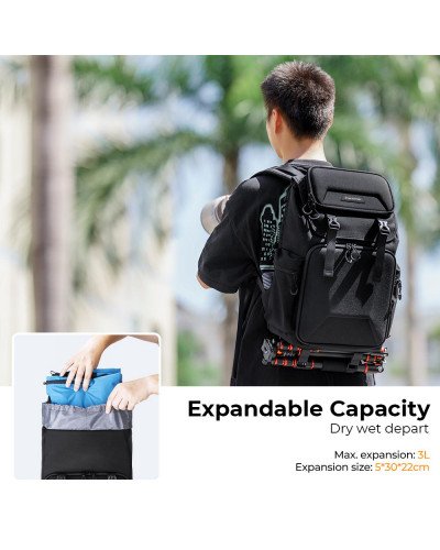K&F Concept Camera Backpack Bag 15.6" with Laptop Compartment for DSLR/SLR Mirrorless Camera Backpack 25L Nature Wander 03