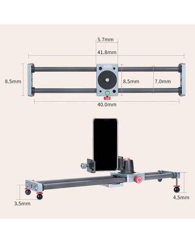 40CM Carbon Fiber Camera Track Slider Video Stabilizer