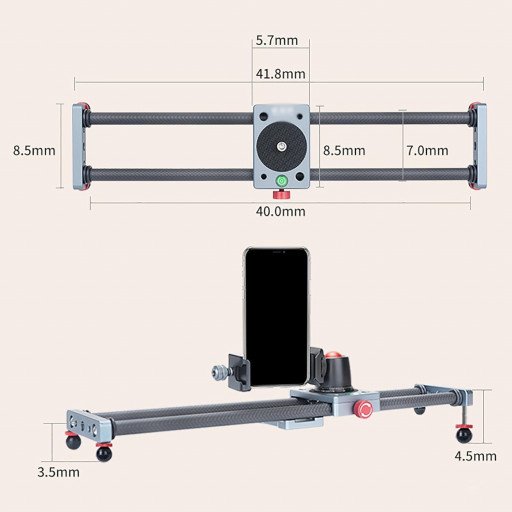 40CM Carbon Fiber Camera Track Slider Video Stabilizer