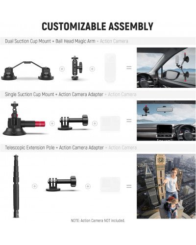 NEEWER CA065 Triple Suction Cup Camera Car Mount